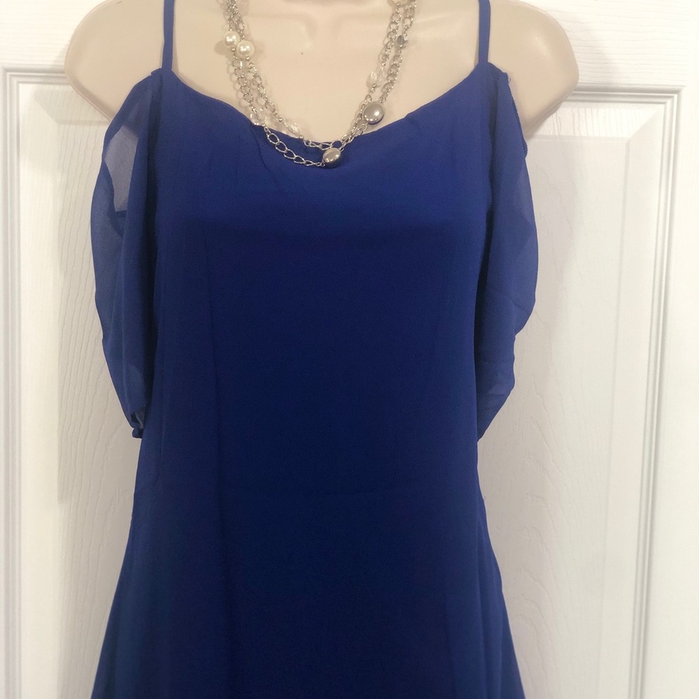 ❤️Royal blue off the shoulder sleeve dress👗